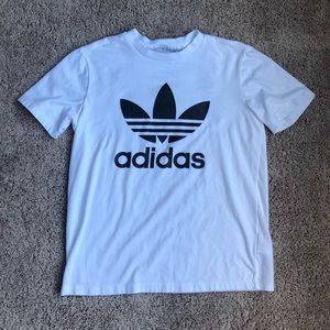 White Adidas Tee (Black Logo)